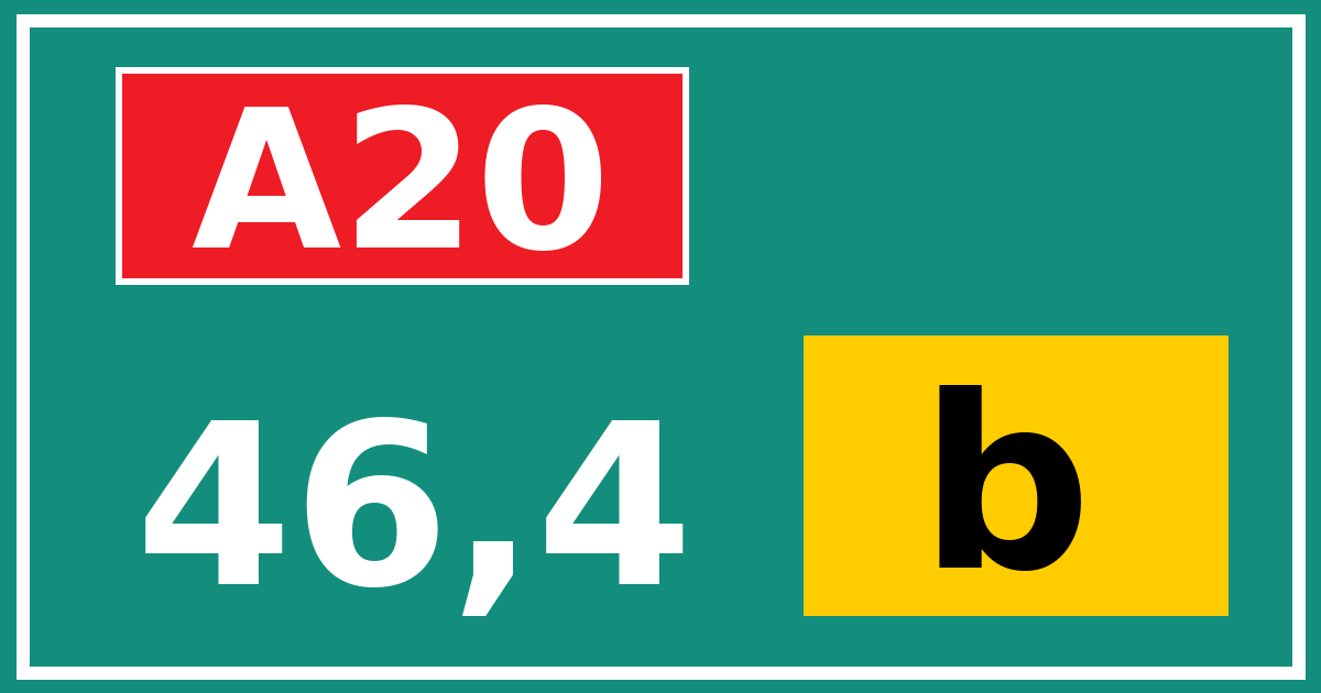 Hectometerbord A20 46,4 letter b