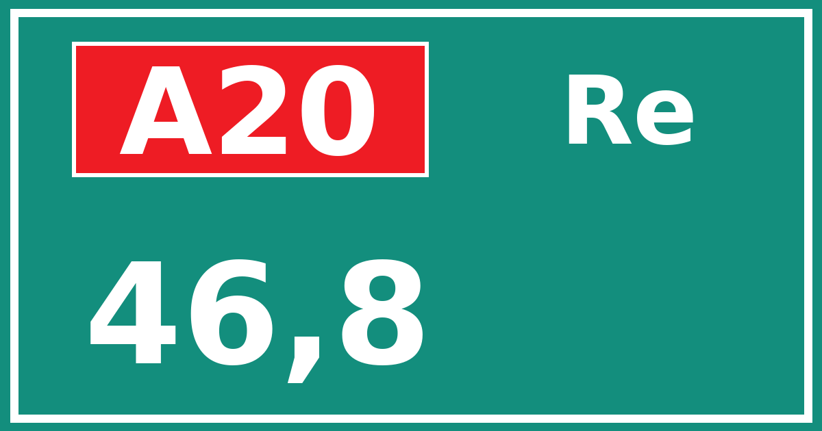 Hectometerbord A20 46,8 zijde Re