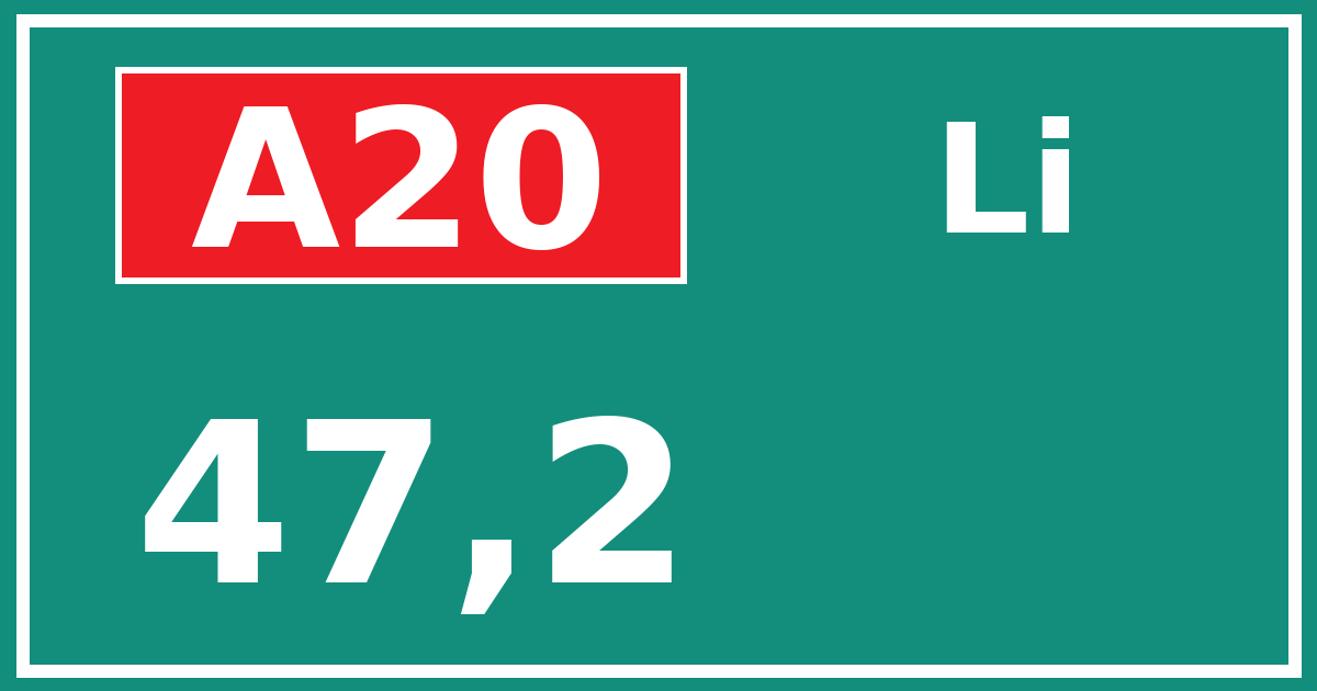 Hectometerbord A20 47,2 zijde Li