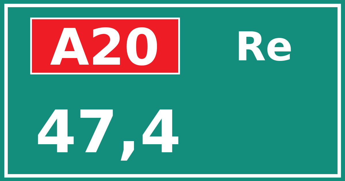 Hectometerbord A20 47,4 zijde Re