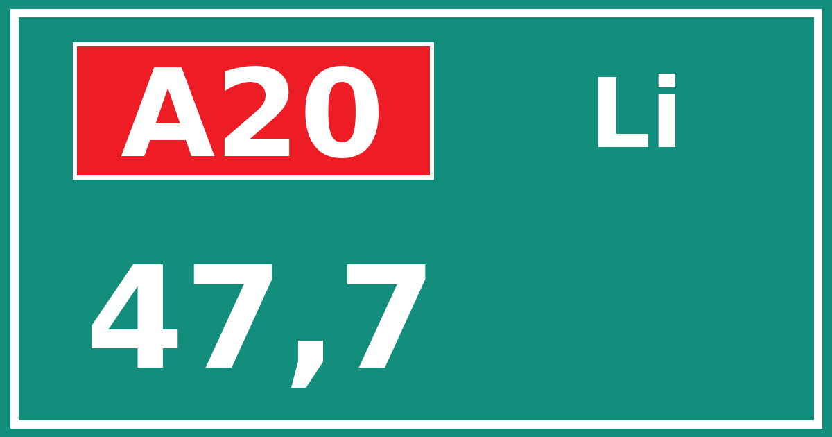 Hectometerbord A20 47,7 zijde Li