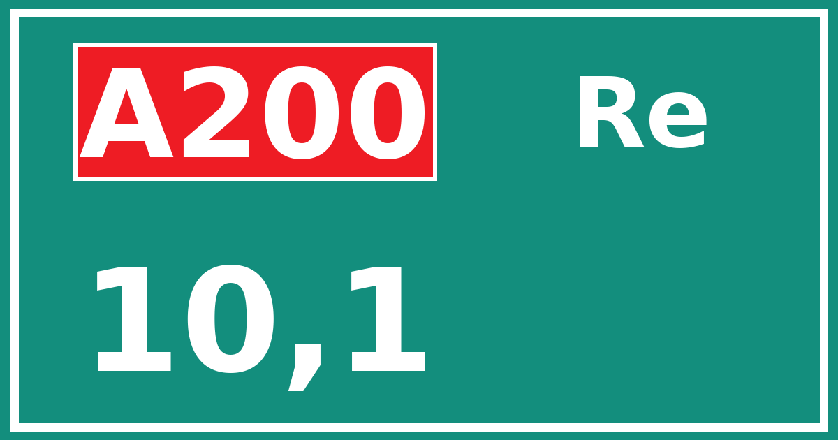 Hectometerbord A200 10,1 zijde Re