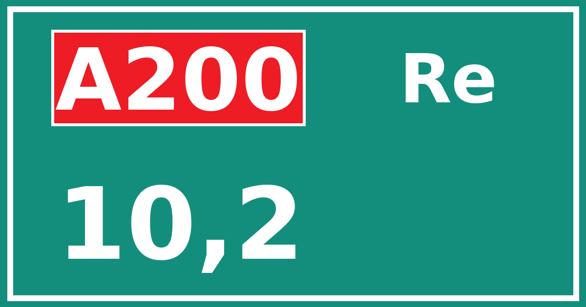 Hectometerbord A200 10,2 zijde Re