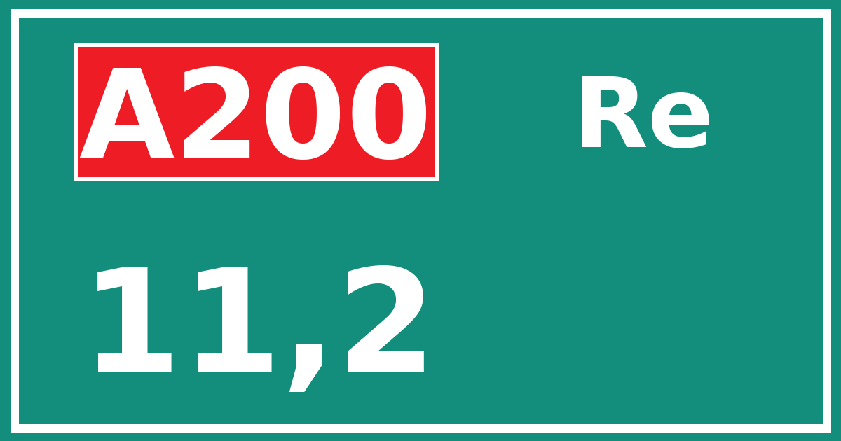 Hectometerbord A200 11,2 zijde Re