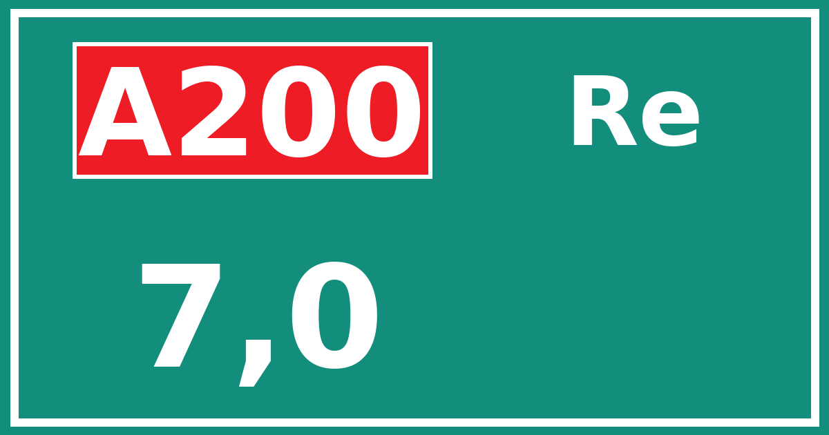 Hectometerbord A200 7,0 zijde Re