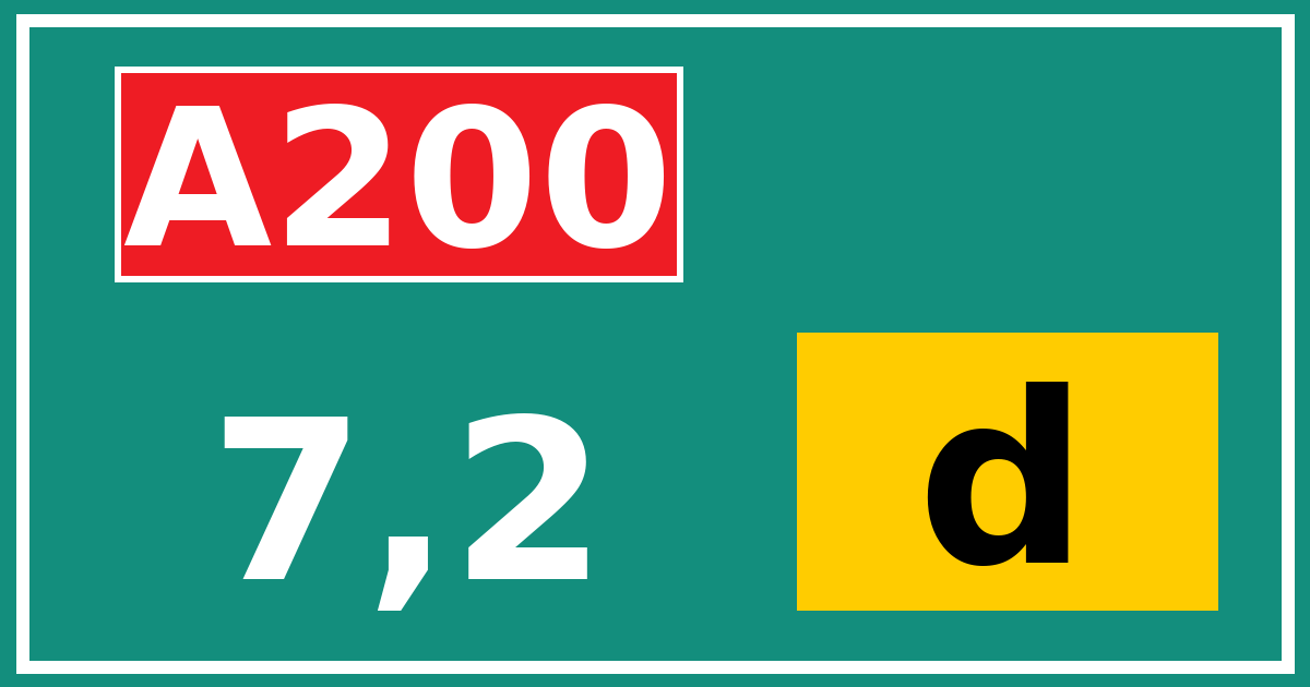 Hectometerbord A200 7,2 letter d