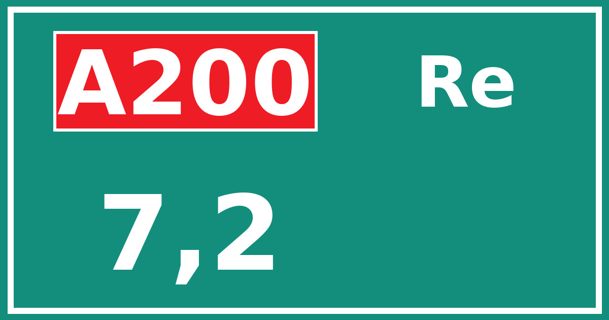 Hectometerbord A200 7,2 zijde Re
