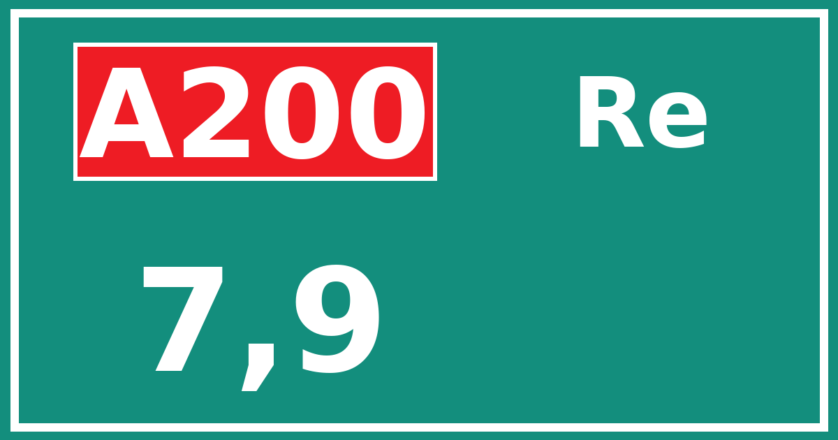 Hectometerbord A200 7,9 zijde Re