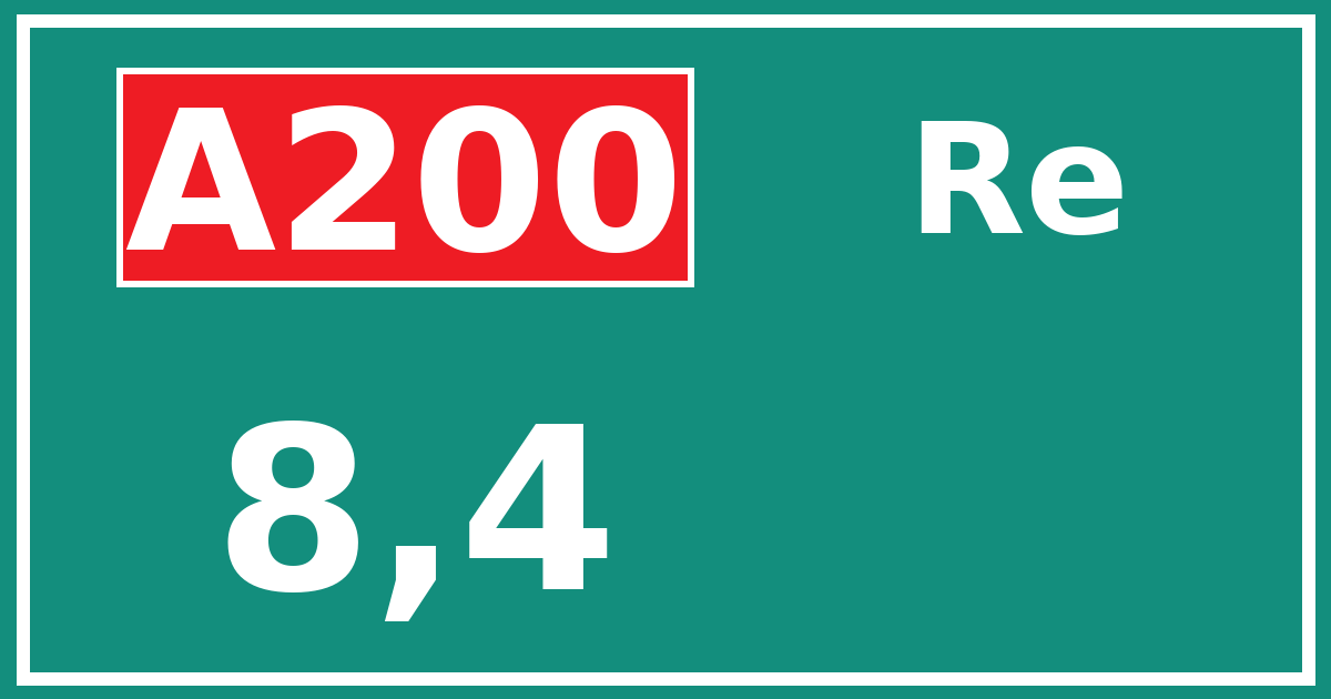Hectometerbord A200 8,4 zijde Re
