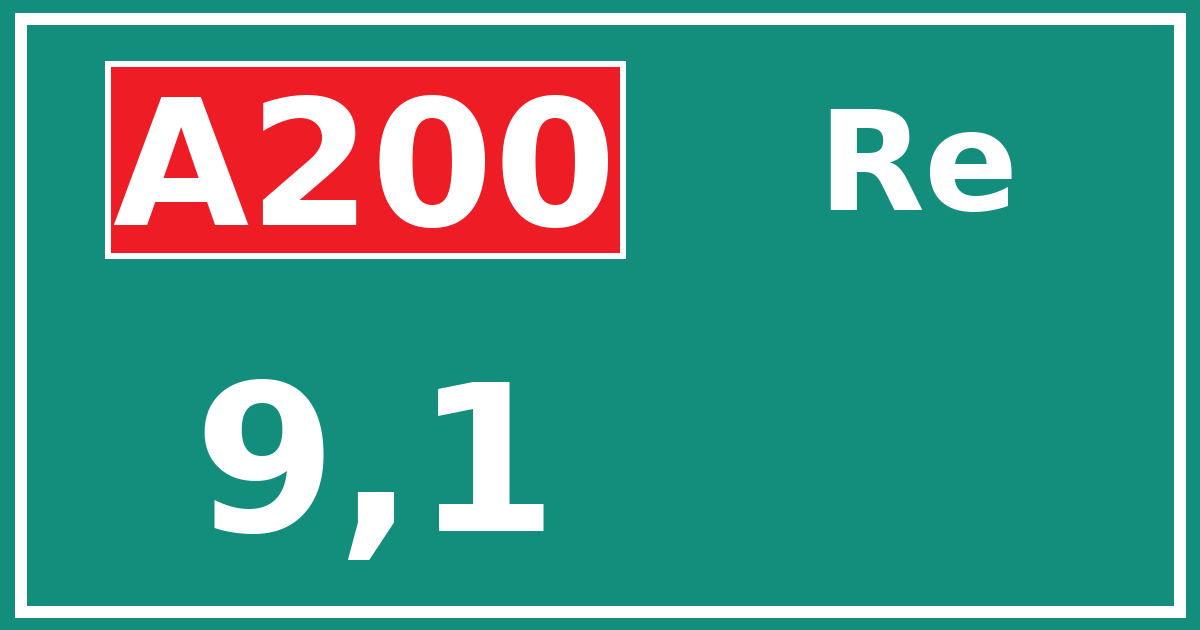 Hectometerbord A200 9,1 zijde Re