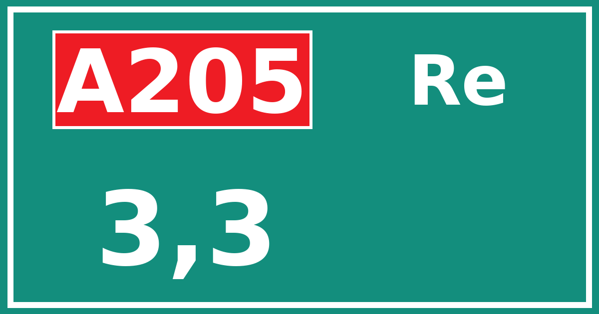Hectometerbord A205 3,3 zijde Re