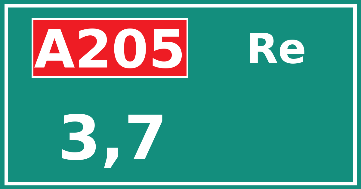 Hectometerbord A205 3,7 zijde Re