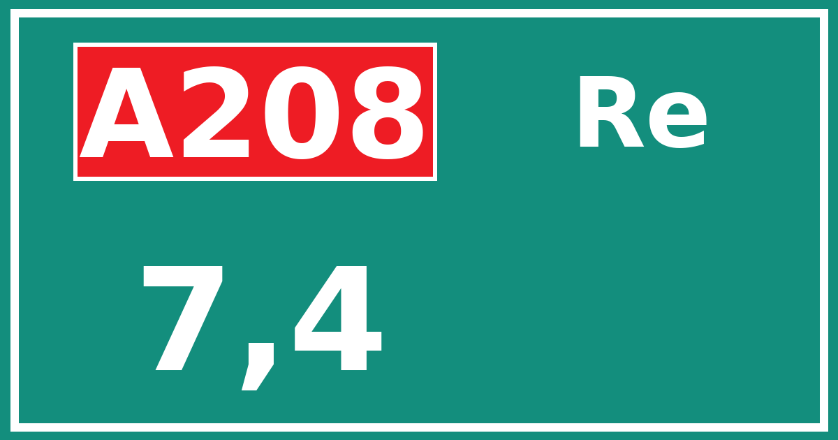 Hectometerbord A208 7,4 zijde Re