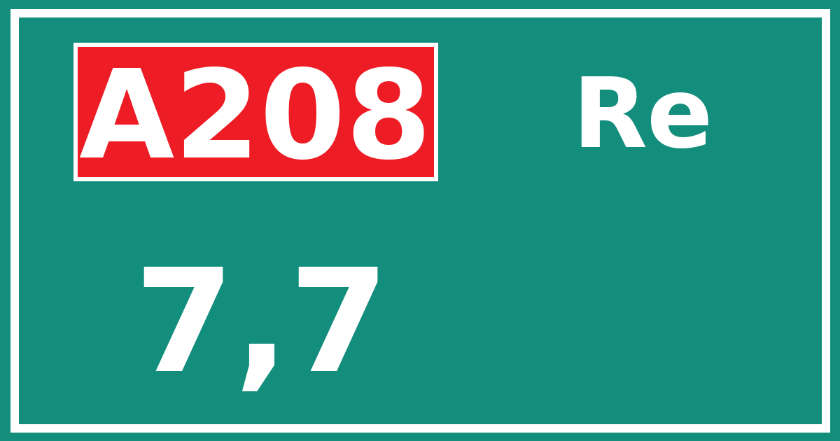 Hectometerbord A208 7,7 zijde Re