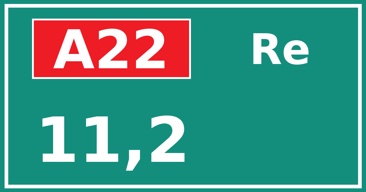 Hectometerbord A22 11,2 zijde Re