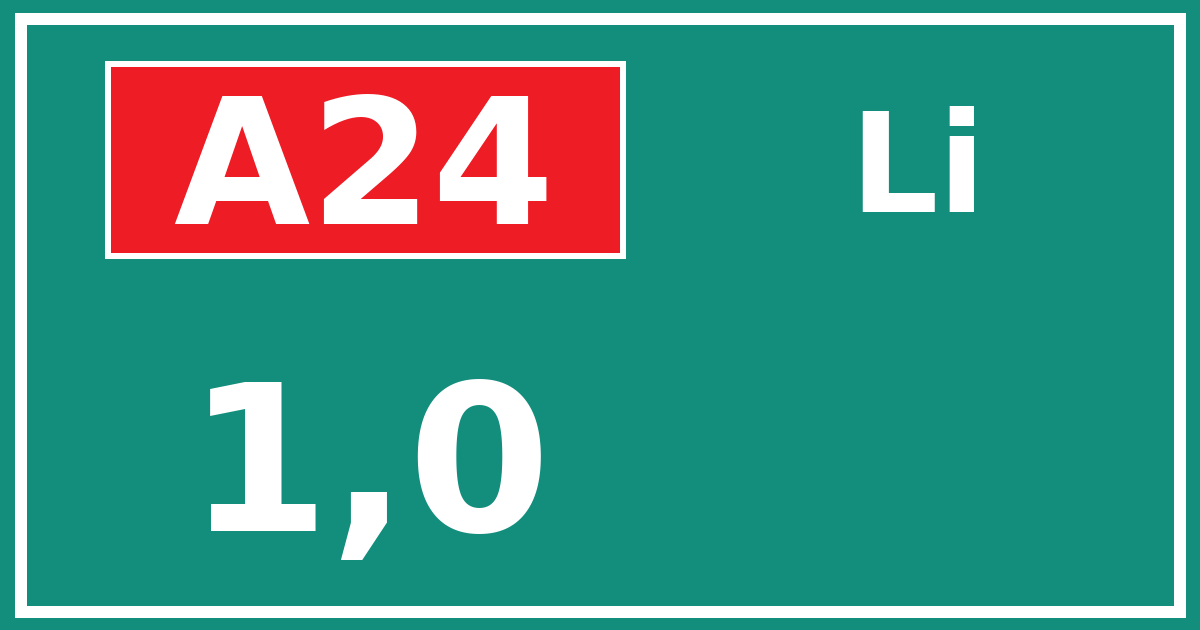 Hectometerbord A24 1,0 zijde Li