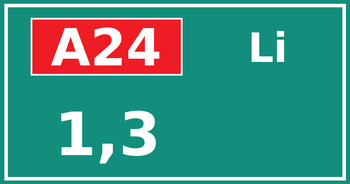 Hectometerbord A24 1,3 zijde Li