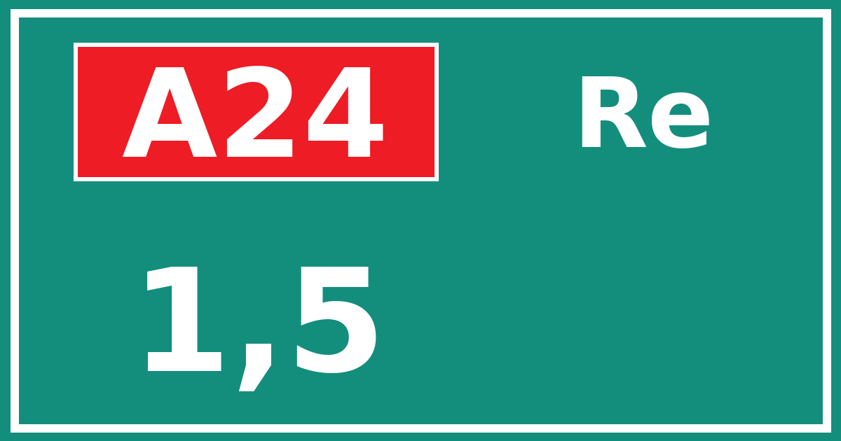 Hectometerbord A24 1,5 zijde Re