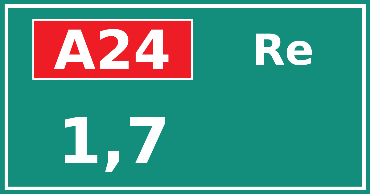 Hectometerbord A24 1,7 zijde Re