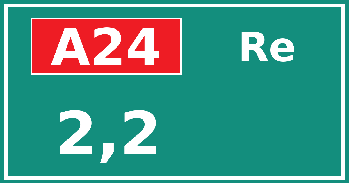 Hectometerbord A24 2,2 zijde Re