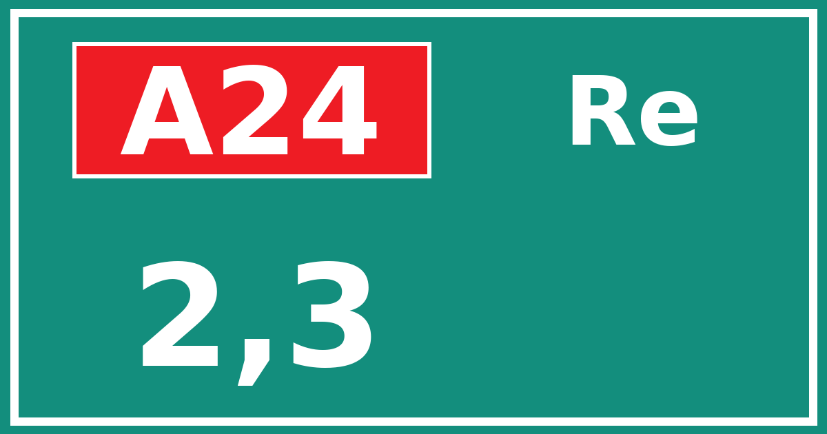 Hectometerbord A24 2,3 zijde Re