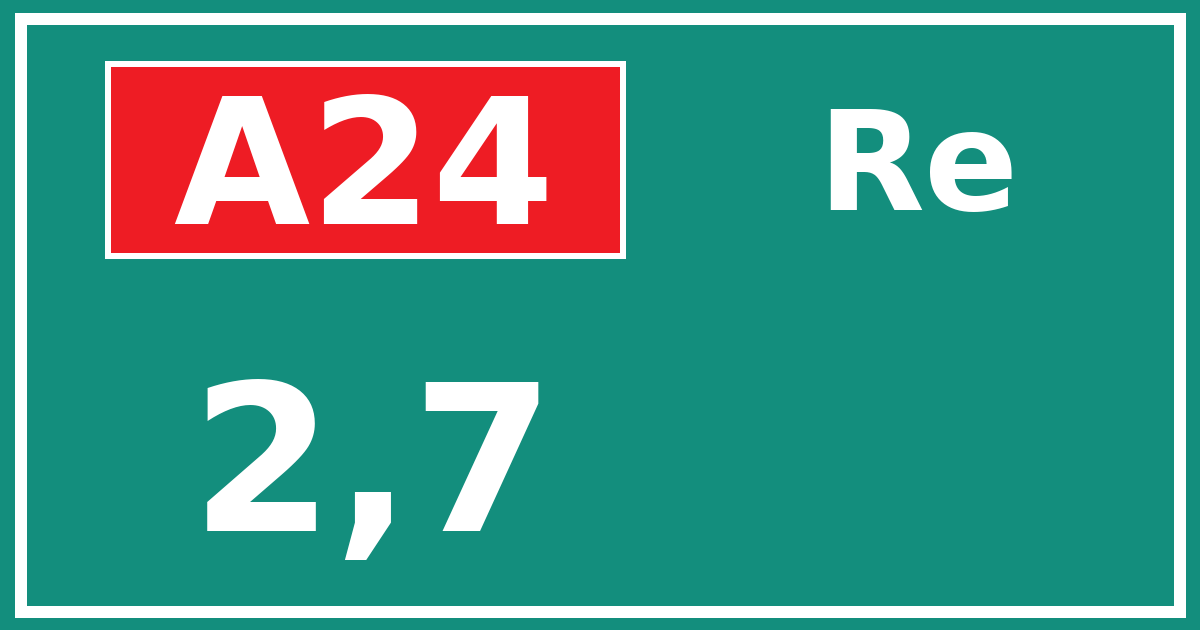 Hectometerbord A24 2,7 zijde Re