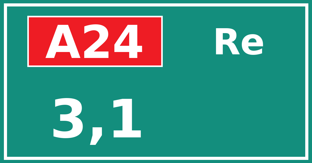 Hectometerbord A24 3,1 zijde Re