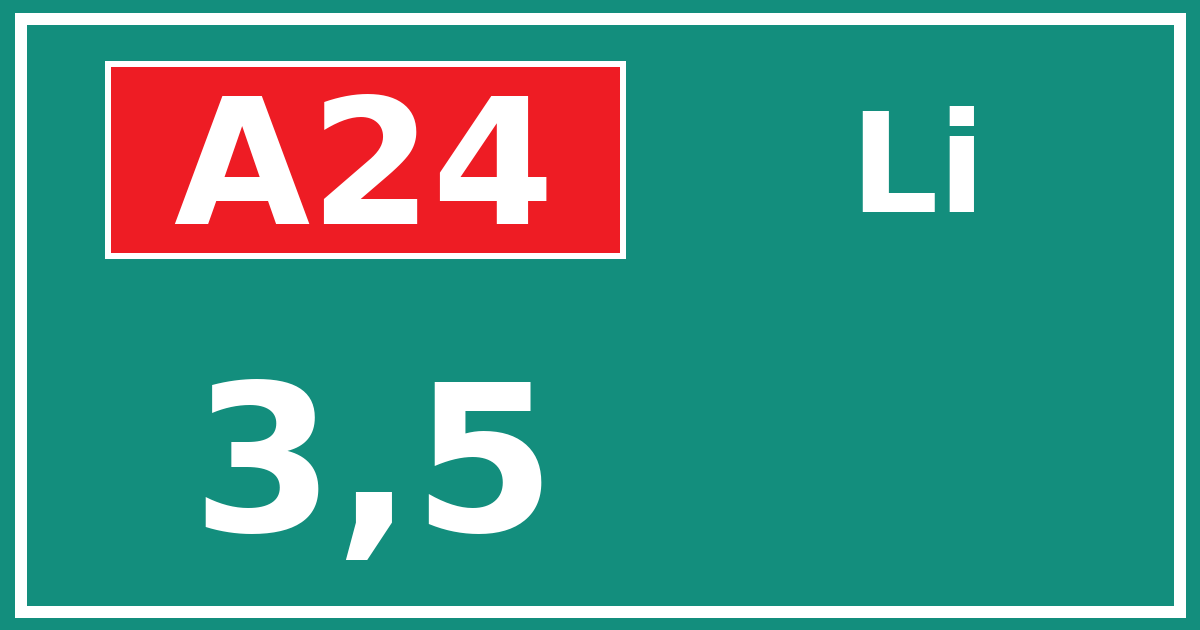 Hectometerbord A24 3,5 zijde Li