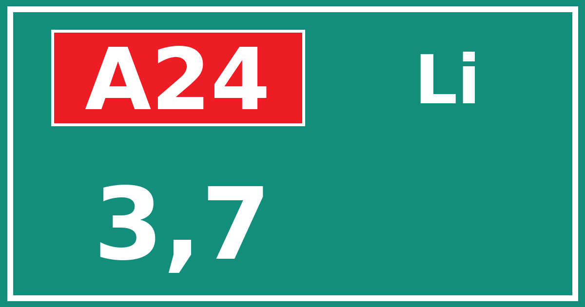 Hectometerbord A24 3,7 zijde Li
