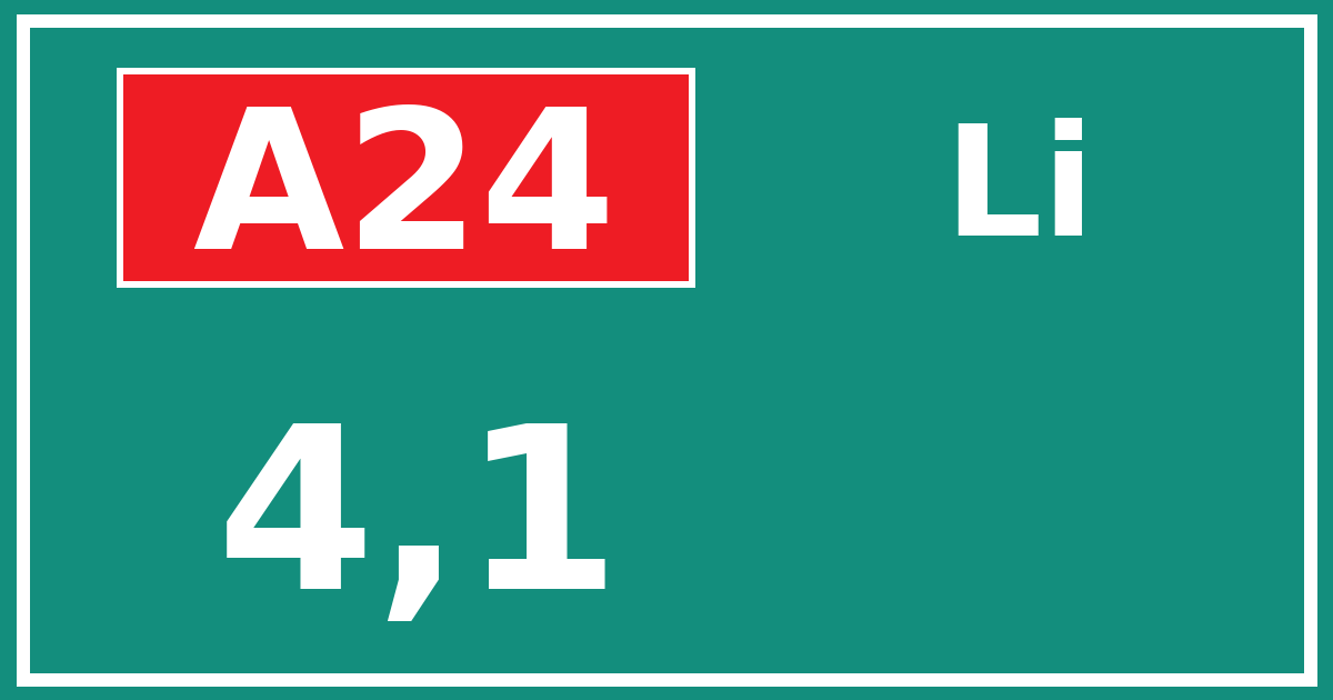 Hectometerbord A24 4,1 zijde Li