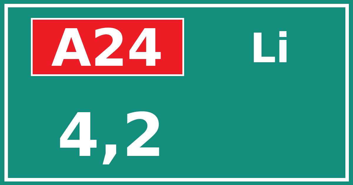 Hectometerbord A24 4,2 zijde Li
