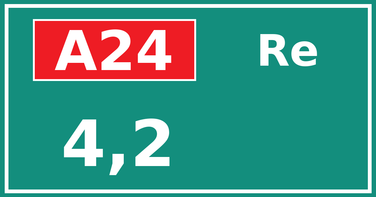 Hectometerbord A24 4,2 zijde Re