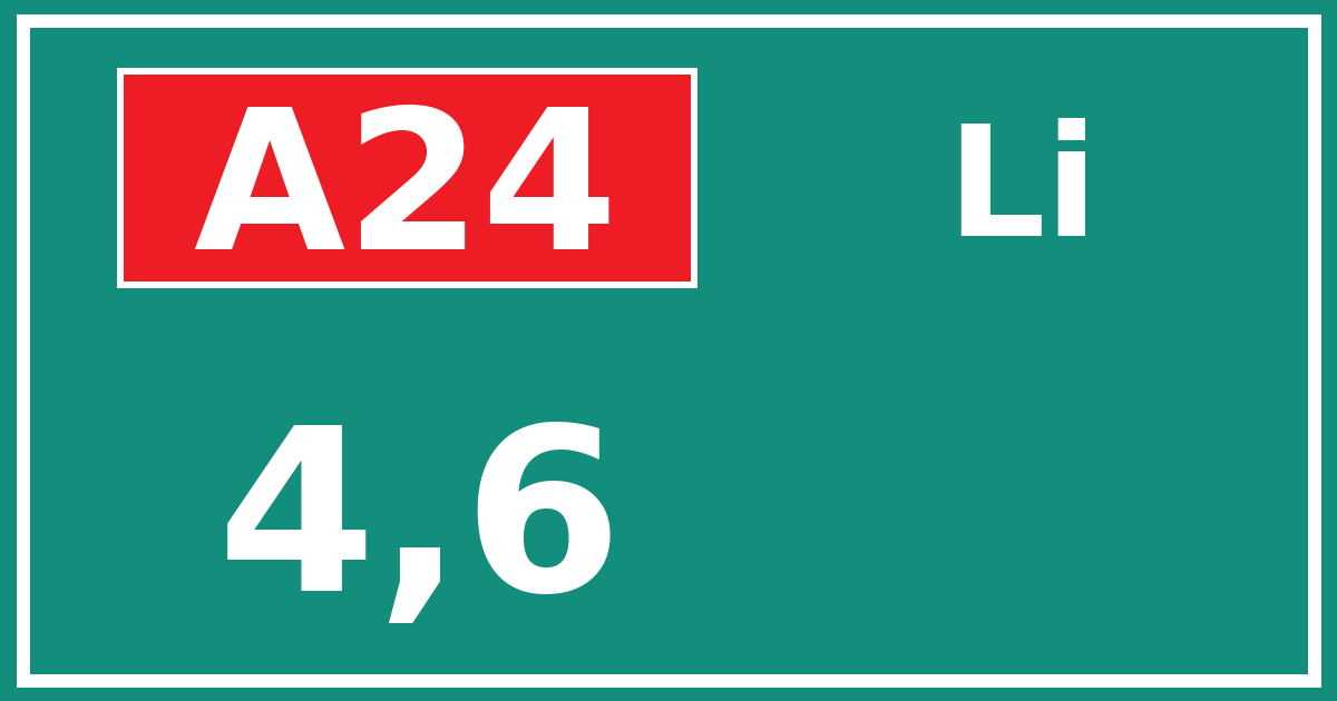 Hectometerbord A24 4,6 zijde Li