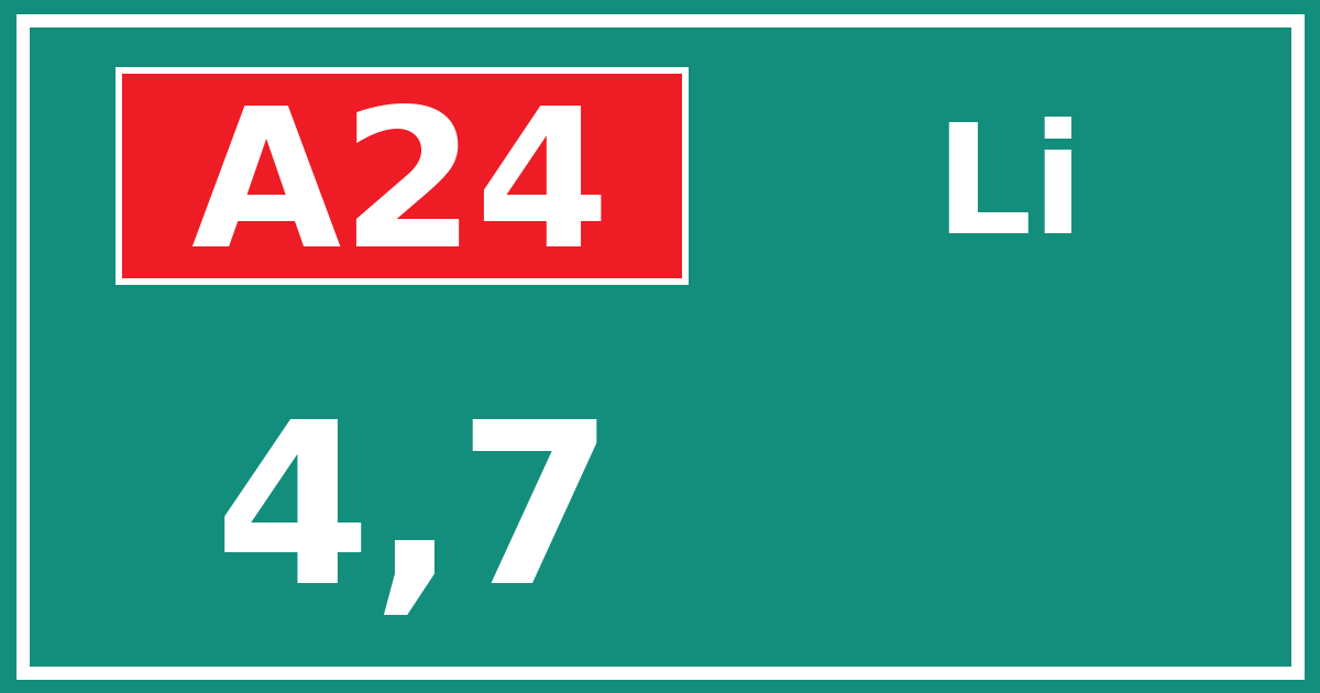 Hectometerbord A24 4,7 zijde Li