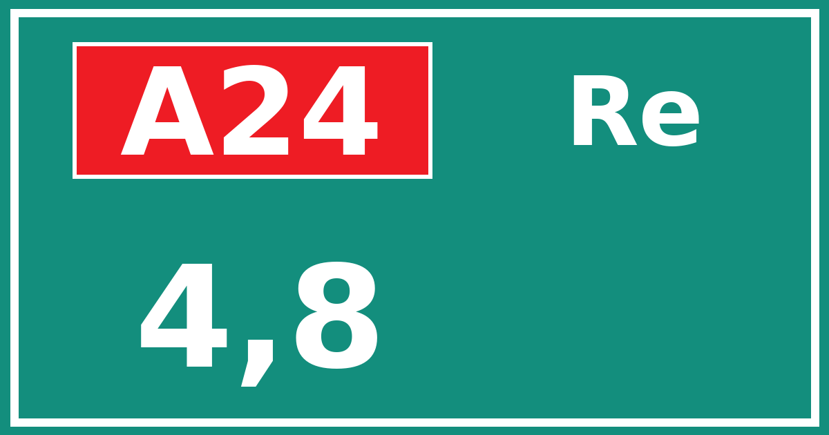 Hectometerbord A24 4,8 zijde Re