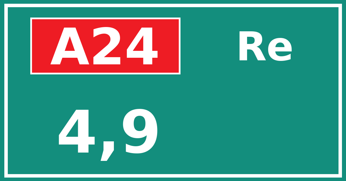 Hectometerbord A24 4,9 zijde Re