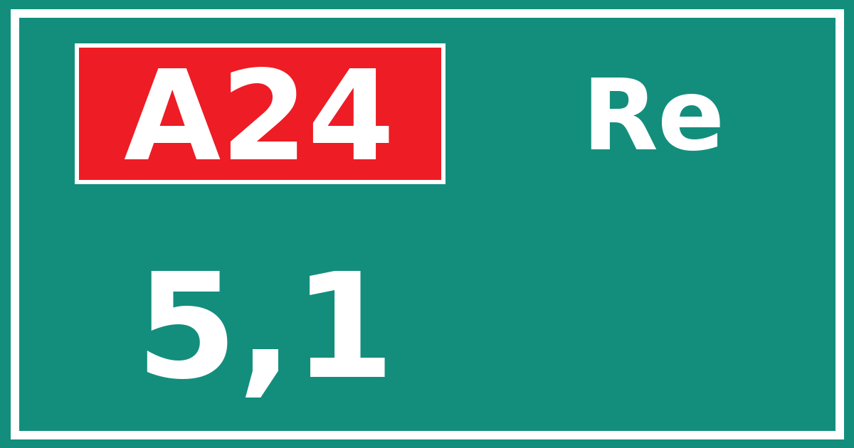 Hectometerbord A24 5,1 zijde Re