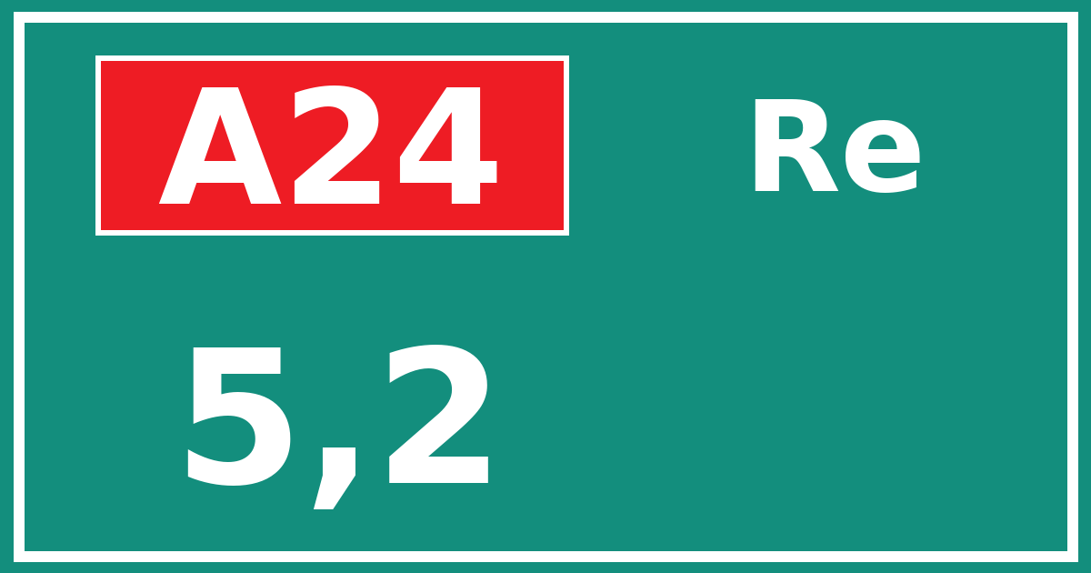 Hectometerbord A24 5,2 zijde Re