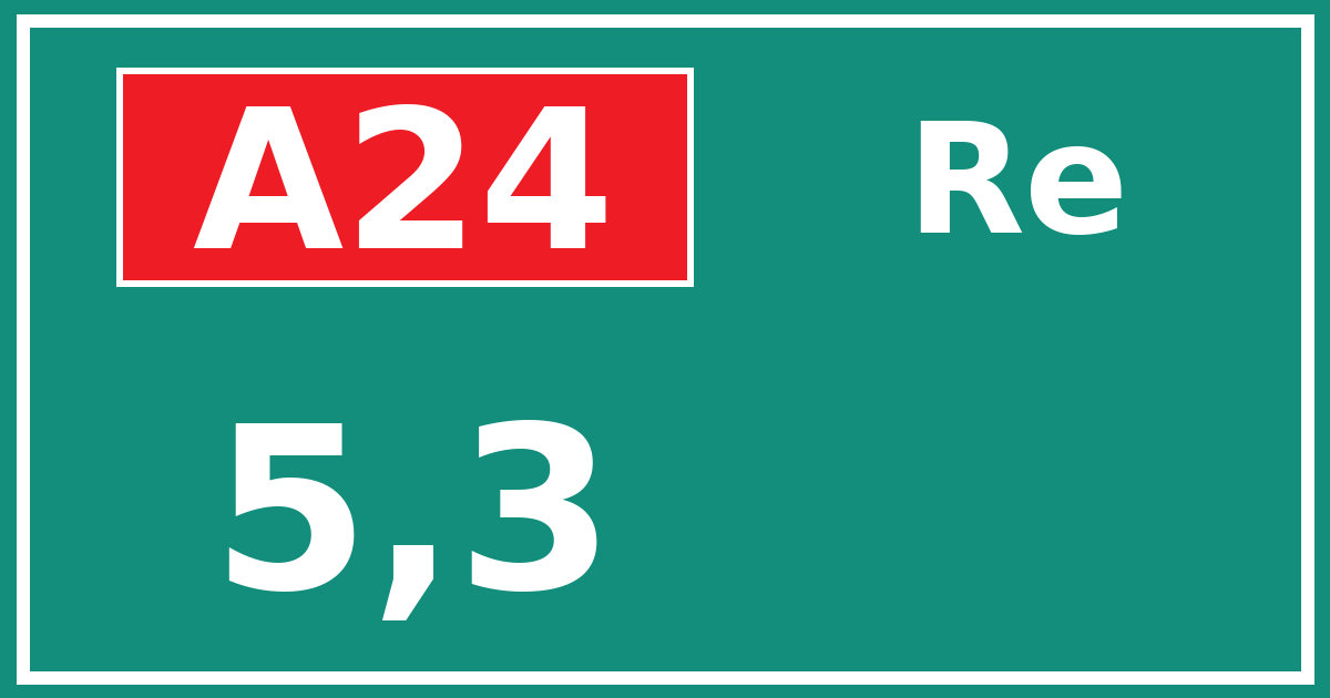 Hectometerbord A24 5,3 zijde Re