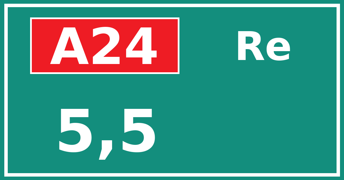 Hectometerbord A24 5,5 zijde Re