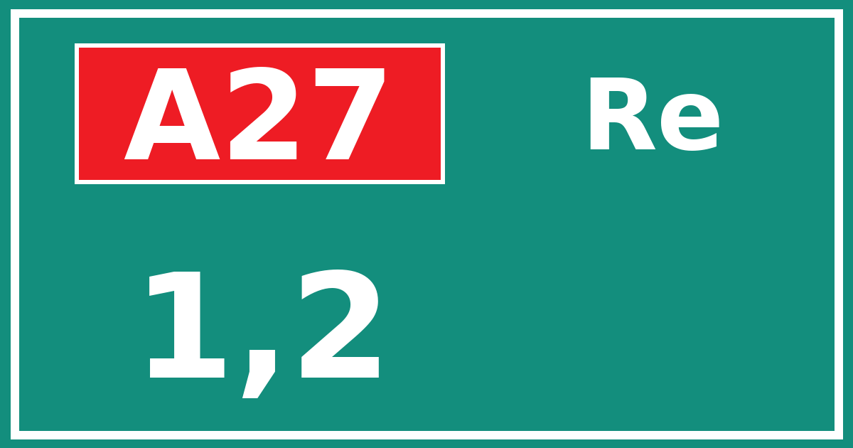 Hectometerbord A27 1,2 zijde Re
