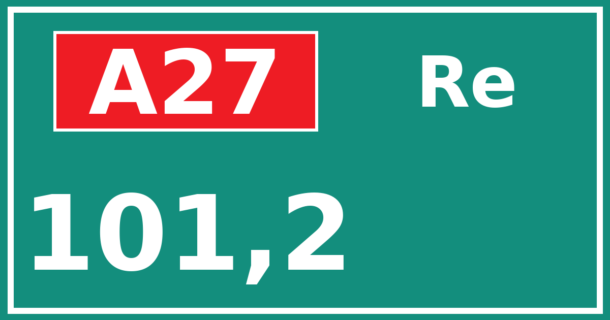 Hectometerbord A27 101,2 zijde Re