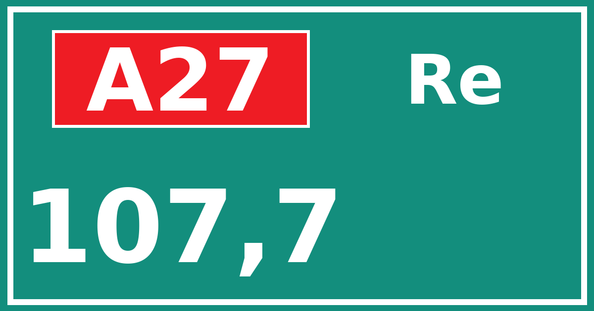 Hectometerbord A27 107,7 zijde Re