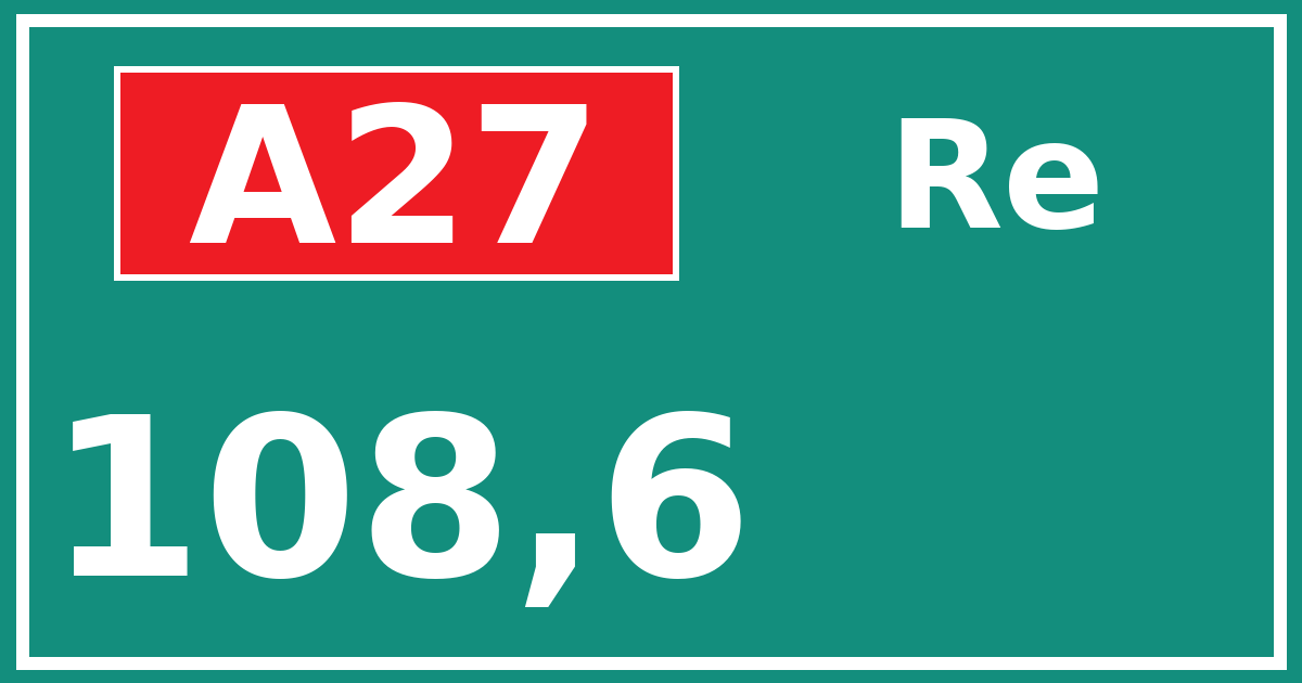 Hectometerbord A27 108,6 zijde Re
