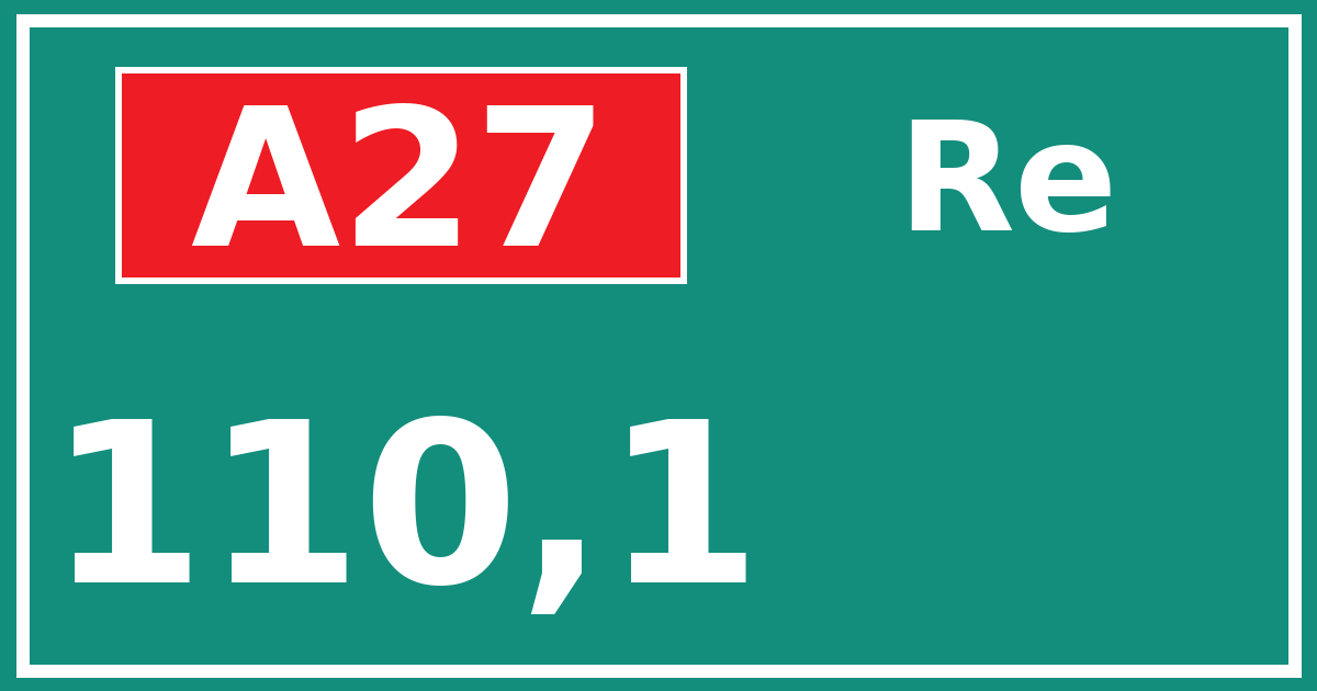 Hectometerbord A27 110,1 zijde Re