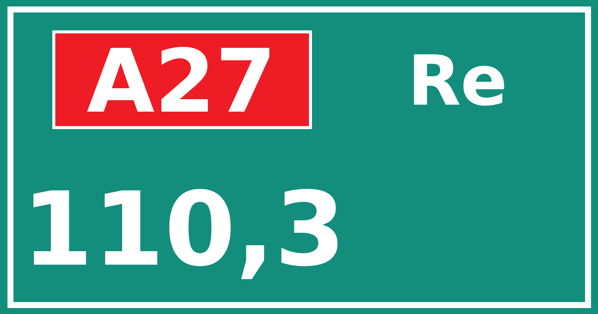Hectometerbord A27 110,3 zijde Re