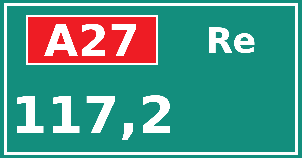 Hectometerbord A27 117,2 zijde Re