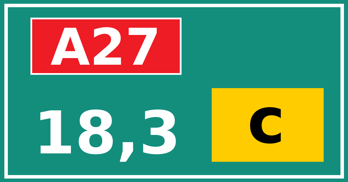 Hectometerbord A27 18,3 letter c