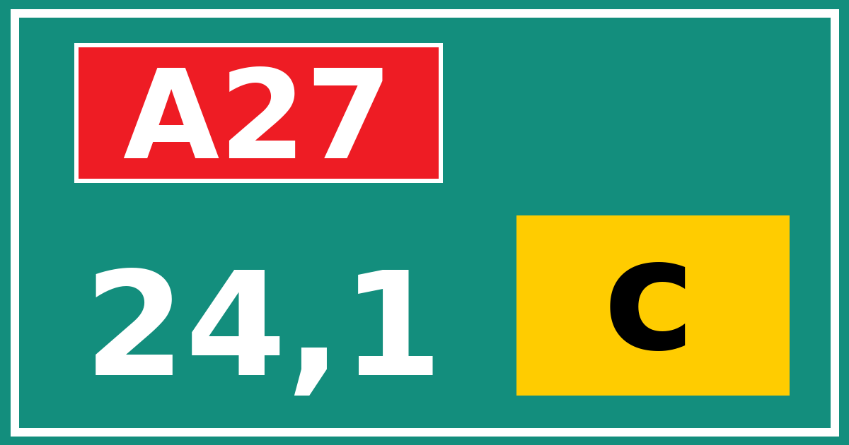 Hectometerbord A27 24,1 letter c