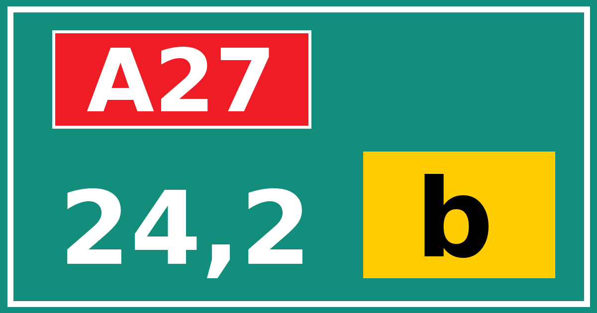 Hectometerbord A27 24,2 letter b